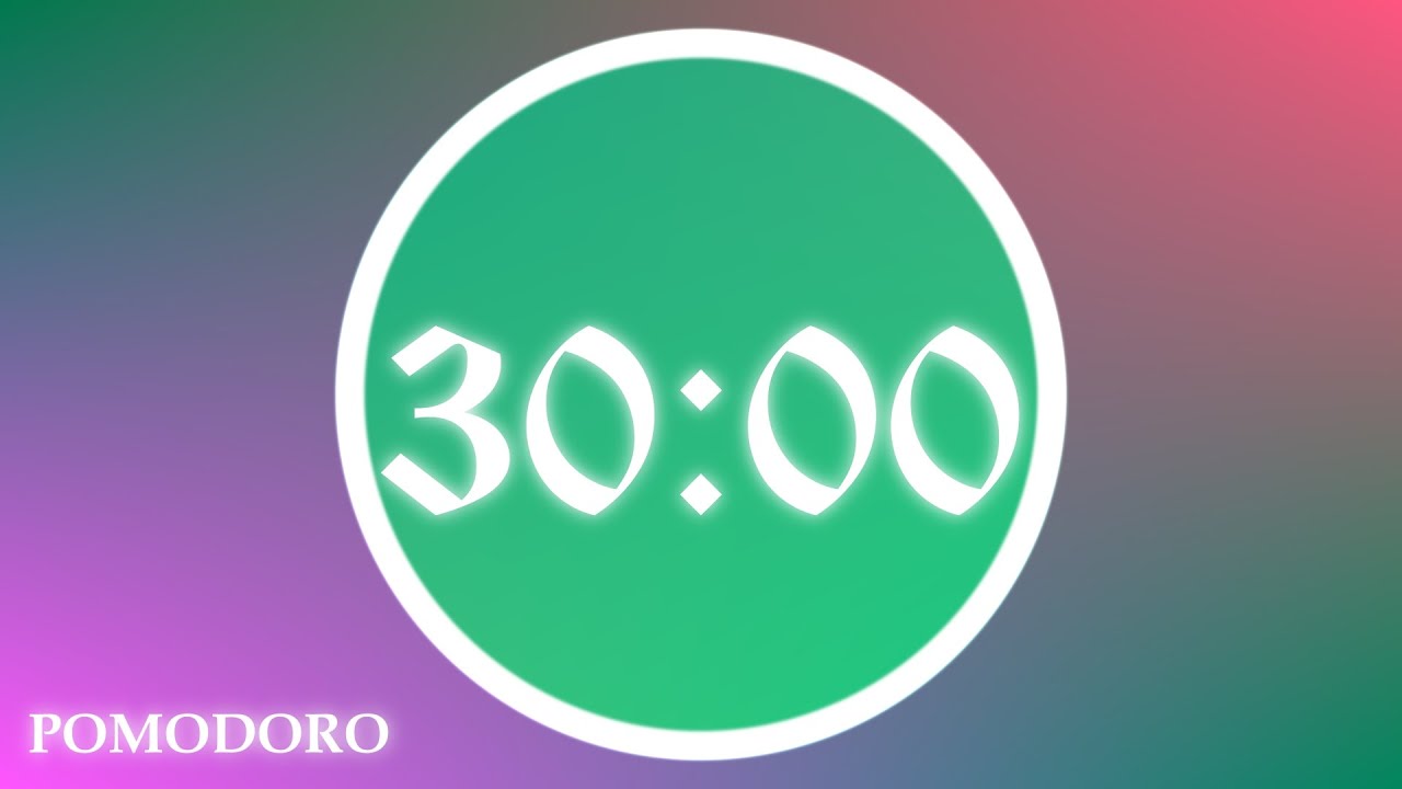 30 Minute Timer - Study - Work - Deep Focus - Countdown Timer - No ...