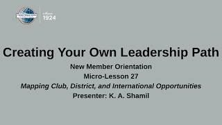 Micro Lesson 27 - Creating Your Own Leadership Path