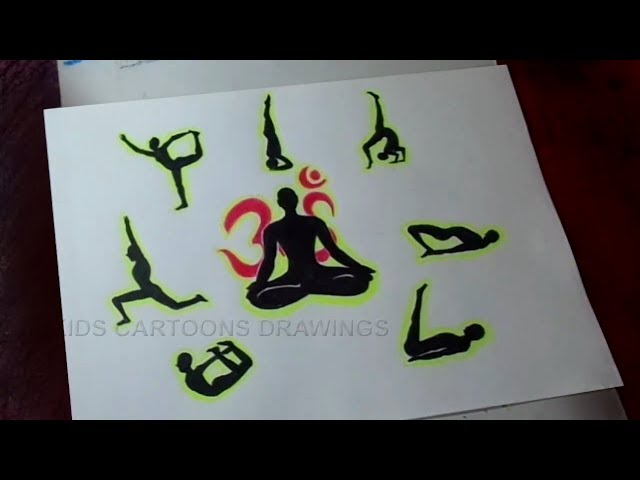 Amazon.com: Wall Decals Yoga Drawing of Woman - Yoga Meditation Wall Decals  Female Painting - Female Yoga Pose Drawing Studio Wall Decal : Tools & Home  Improvement