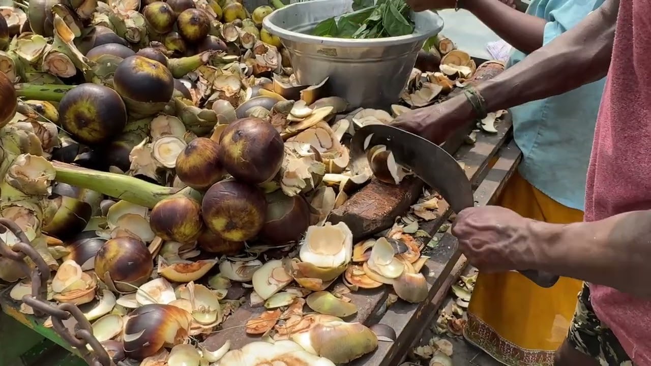 Amazing Tender Palm Cutting Skills | Natural Palmyra Palm Fruit Cutting