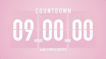 9 Hour Countdown Timer 🌸 Flip Clock with Simple Beeps 🔔
