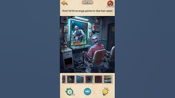 Nightmare puzzle New - Level 58 Find 10 strange points in the hair salon #games #shorts #mobilegame