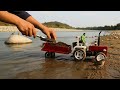 diy mini rc tractor transporting stones and sand//