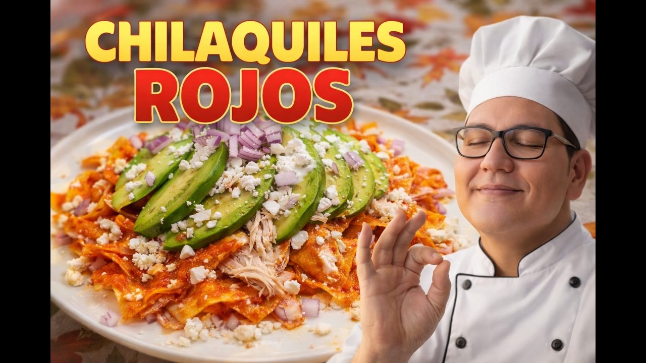 Chilaquiles Rojos Cargados.. La mejor salsa para Chilaquiles. Platillo Mexicano.