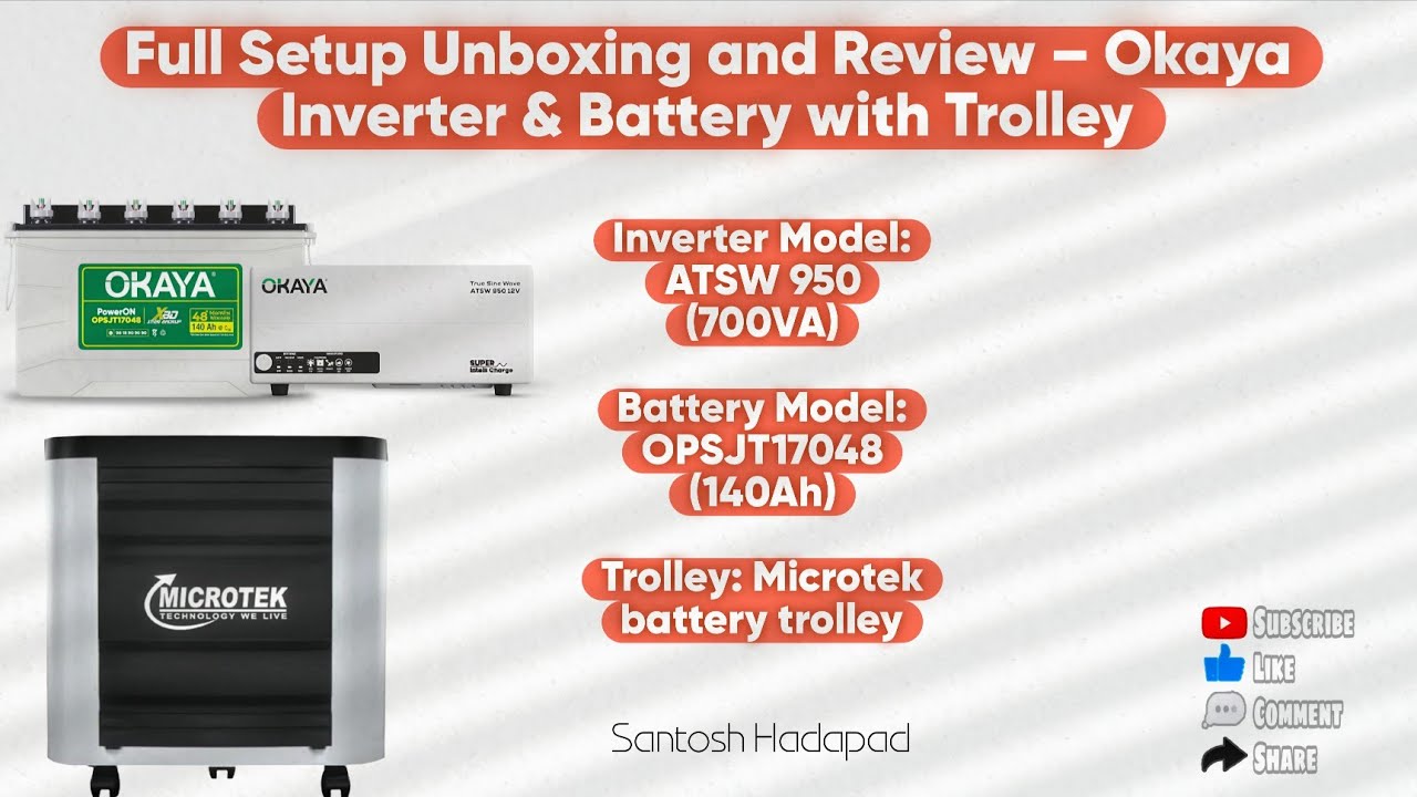 Okaya Inverter + Battery Combo | Microtek Battery Trolley Full Unboxing ...