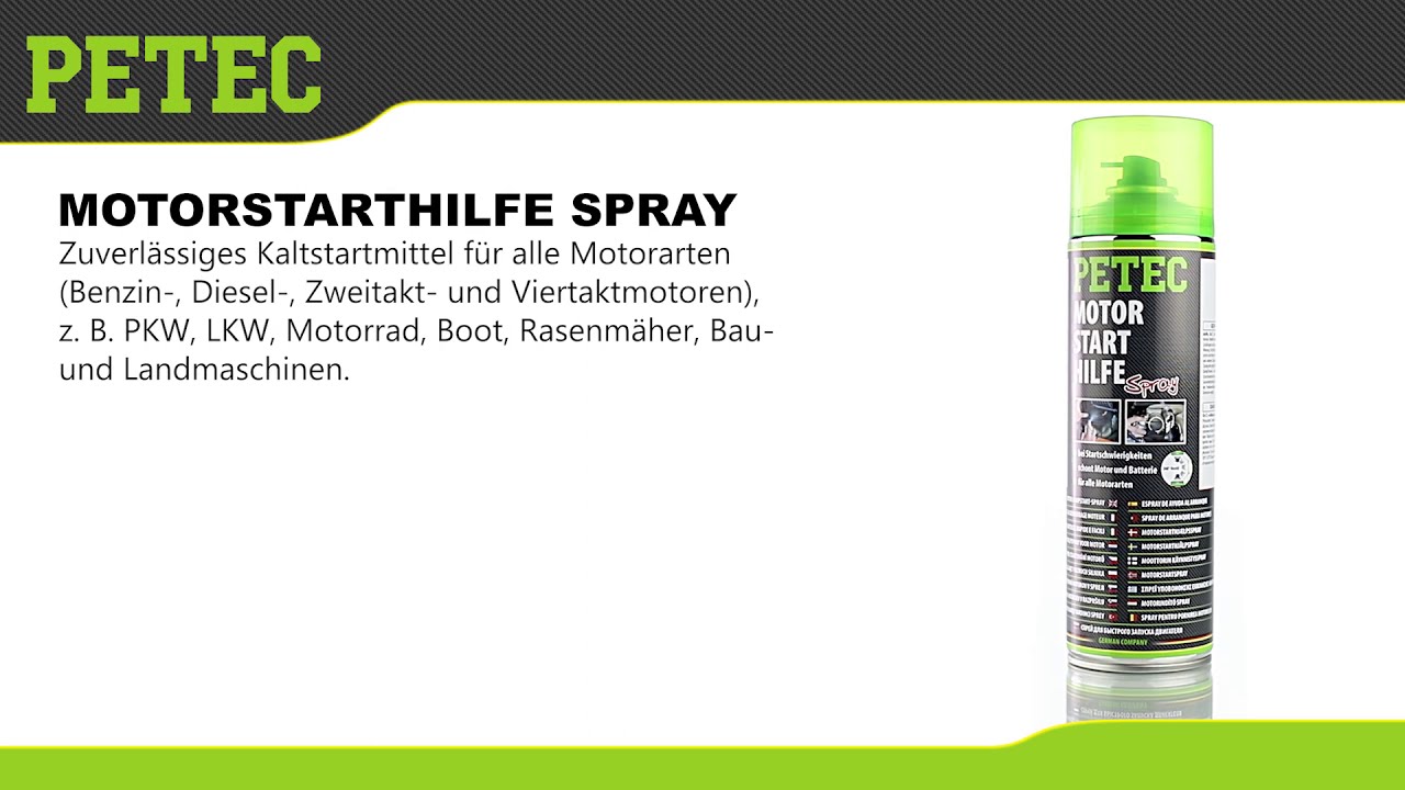 PETEC Motorstarthilfespray Starthilfespray Starthilfe Kaltstarthilfe 2x  500ml