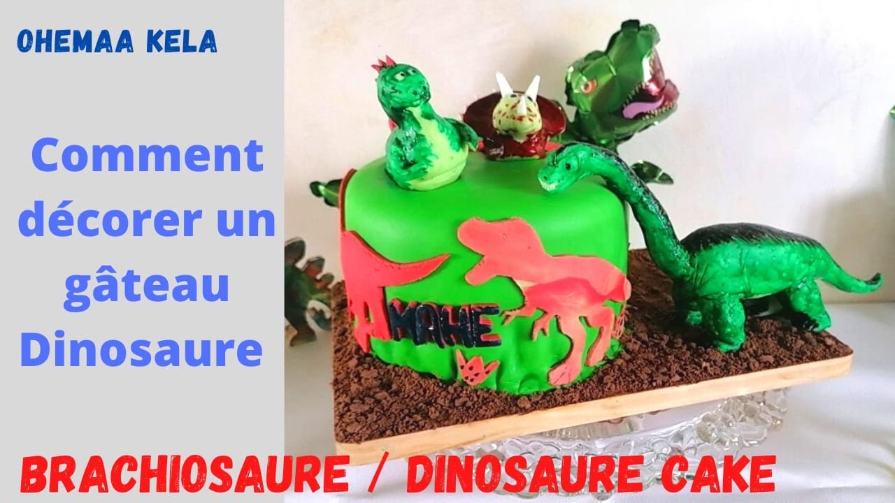 Dinosaur And Brachiosaurus Cake Decoration De Gateau D Anniversaire Enfant Dinosaure Comestible Youtube