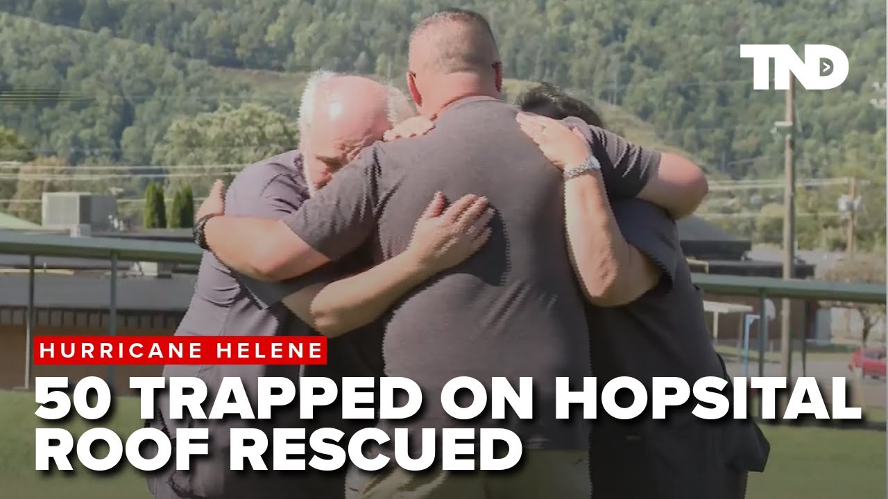⁣50 trapped on Tennessee hospital roof due to Helene floodwaters rescued