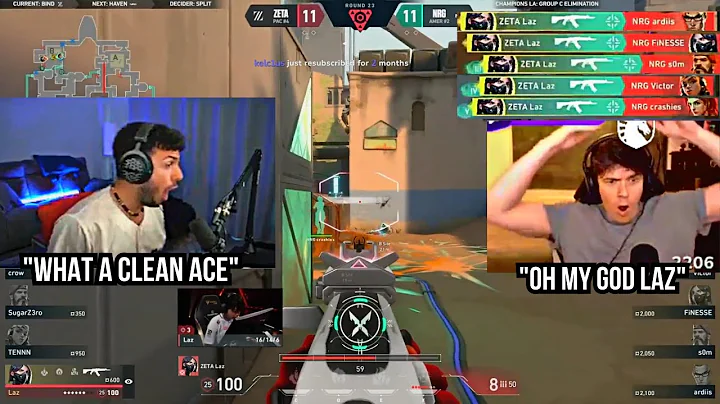 ZETA Laz INSANELY Crispy ACE vs NRG shows his Exceptional Aim & one taps !! Tarik & Sliggy Reacts