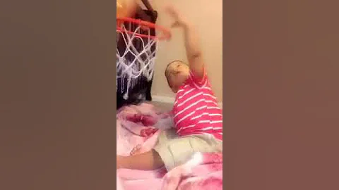 Jacob Barron shoots baskets