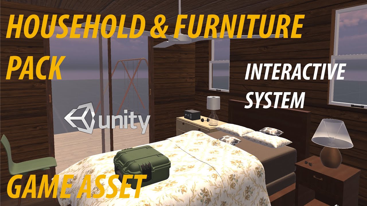 Unity3D Cabin Interior Household Items & Furniture Pack With ...