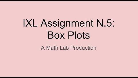 IXL A1 N 5 Box Plots