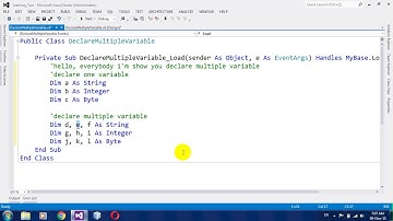 How to Declare Multiple Variable in VB NET 2012