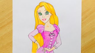 How to Draw RAPUNZEL from Tangled | Easy Step-by-Step for Beginners