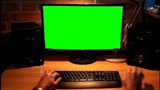 Green Screen Video - A Man Using Computer or PC - NO COPYRIGHT