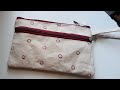 Hand purse making at home  zipper pouch making  cotton bag making sewwithmadhavi