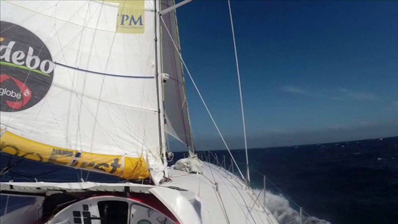 J63 : 30 noeuds de vent pour Sébastien Destremau / Vendée Globe