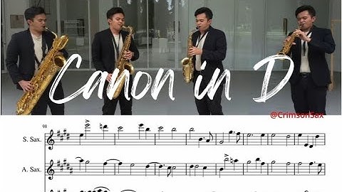 Canon in D (Sax Quartet) Music Sheet Play-along