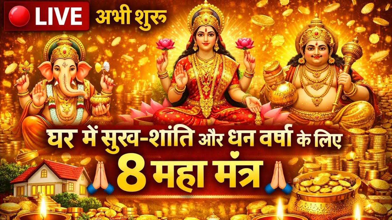 🔴 LIVE अभी शुरू | घर में सुख-शांति और धन वर्षा के लिए 8 महा मंत्र 🙏#mahamantra#mantra#hindumantra