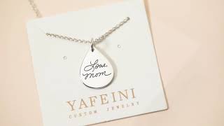 Yafeini 925 Sterling Silver Personalized Drop Pendant Necklace For Her Gift For Mom.