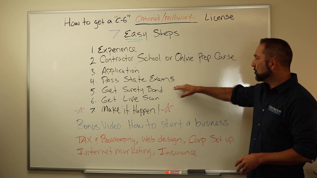 How to get a and Millwork Contractors License (C6) YouTube