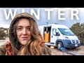 Winter van life  first snow  great friends  special visit with terry from alone