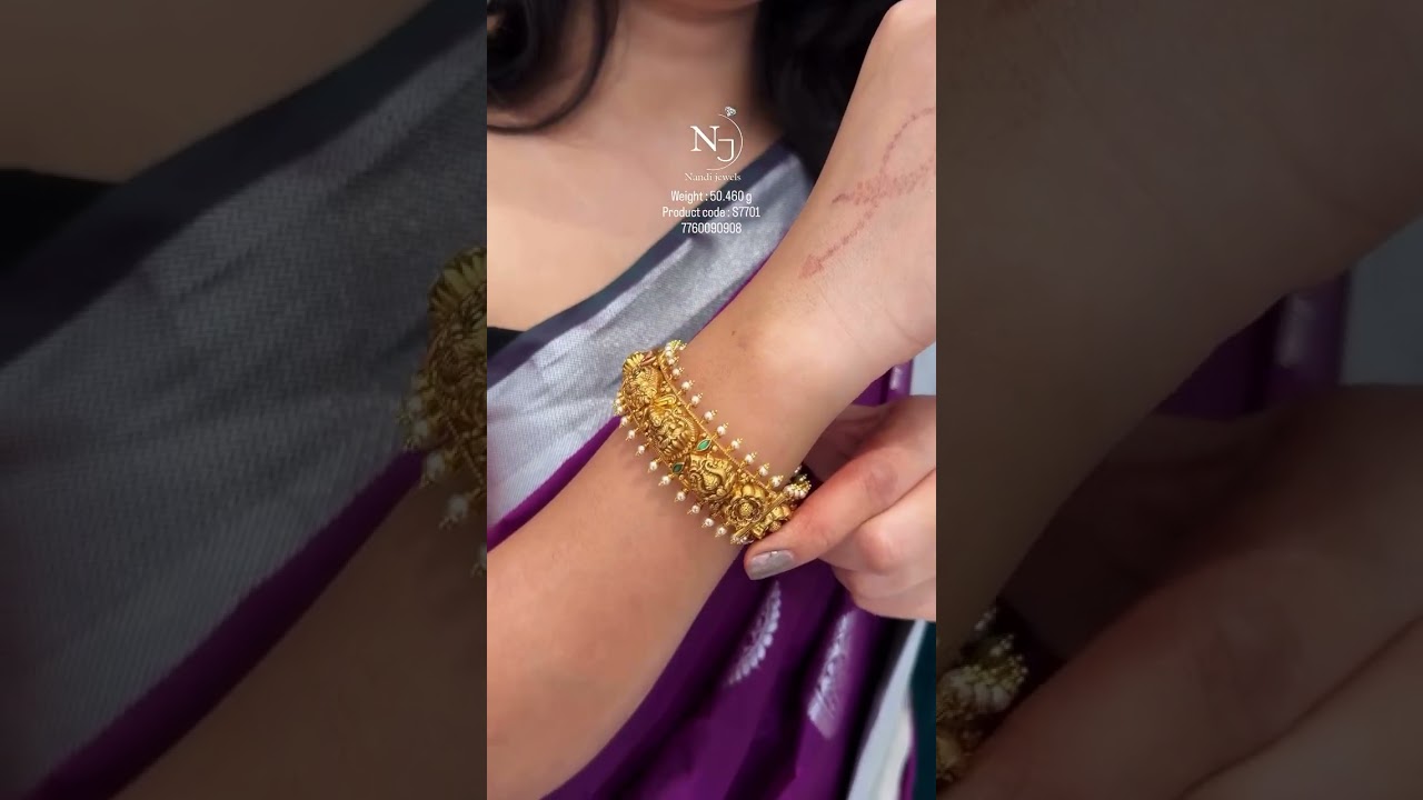 very beautiful and lightweight gold antique bangles design start from only 50 grams