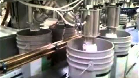 Paint Production Line Including Pail Denester, Filler and Lidder