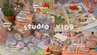 studio vlog 🍑 unboxing new products, journaling, &amp; packing orders