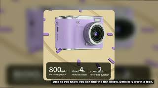 4K Digital Camera Beauty Filters 48MP HD Student CCD Camera CMOS Anti Shake 180° Flip Screen Selfie