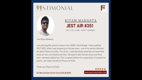 Words from our gems of Physics by fiziks || Testimonials || JEST 2023