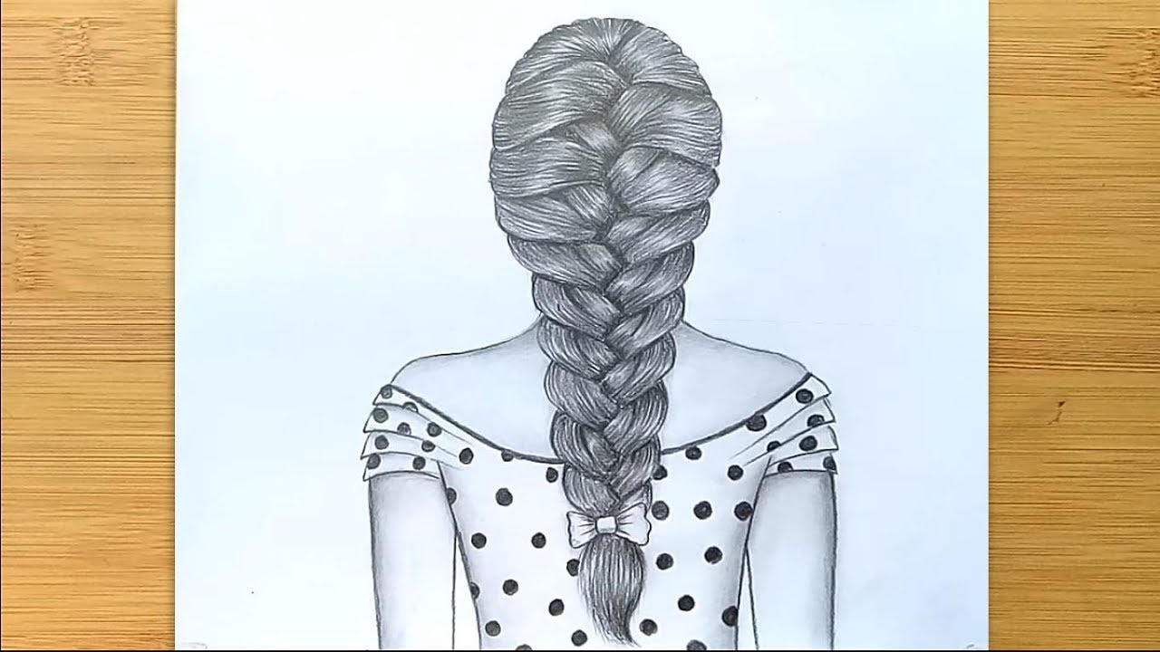 how to draw a girl with braided hair