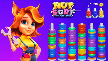 Nut Sort color puzzle game - Gameplay Walkthrough| Level 56-70 (android,iOs)