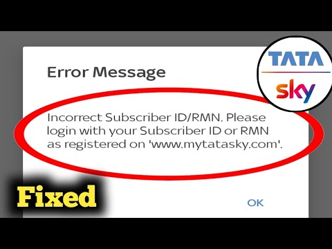 Fix Tata Sky App Incorrect Subscriber ID/RMN. Please login with your subscriber ID Problem Solved