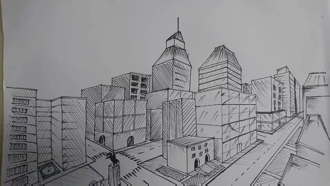 Легко город построить. Эскиз современного города. Город карандашом. Зарисовки города. Город рисунок.