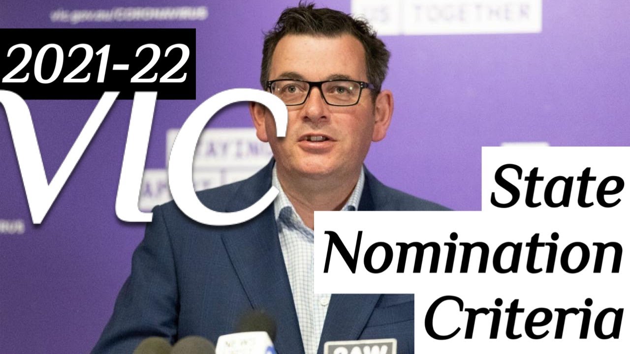 2021 22 Vic State Nomination Criteria Open For Roi Youtube