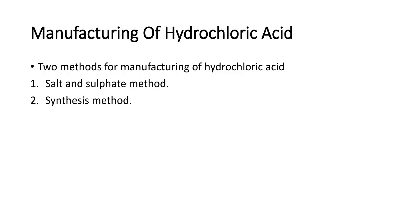 Manufacturing of hydrochloric acid salt and sulphate method