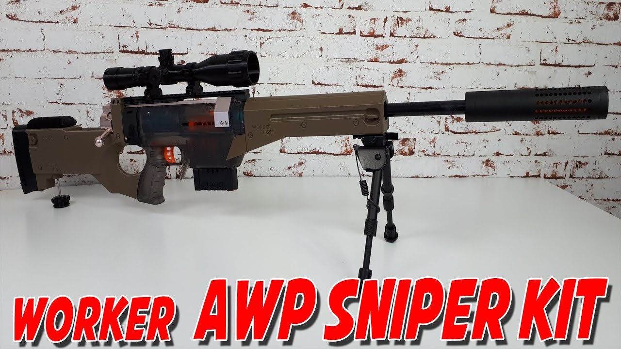 Worker AWP Sniper Kit with Scope for Nerf Retaliator