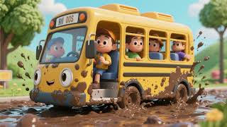 Splashy Mud Adventure on the Bus | Nursery Rhymes & Kids Songs 🚌💦
