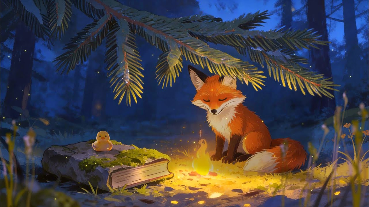 Forest Campfire Background Music 🔥 Cozy Ambient Sounds for Focus, Work & Study