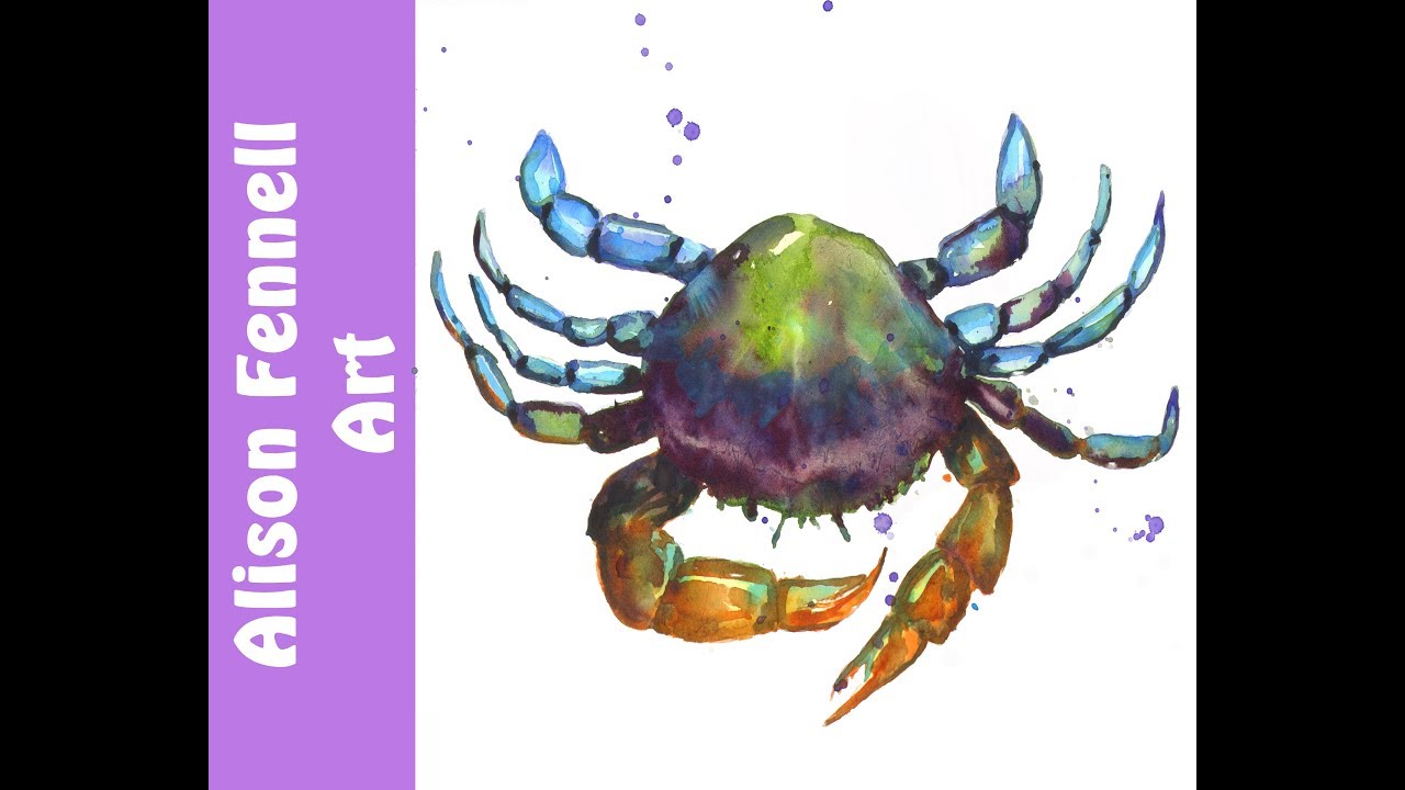 Painting a Crab in Watercolor, Watercolor glazing