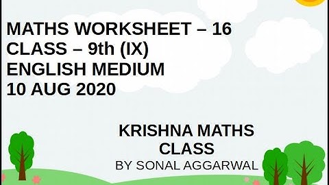 D.O.E, Delhi 10 Aug 2020 Worksheet-16, Class 9th Maths Linear Equation in Two Variable