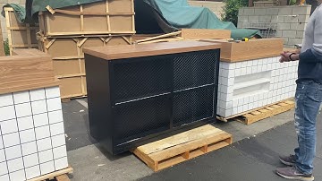 Reception desk table  Mahogany Laminate Silver Laminate Desktop Kickplate  checkout counter