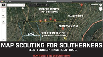 Map Scouting for DEER in the SOUTH! How to find Deer beds, funnels, trails & more! PART 1