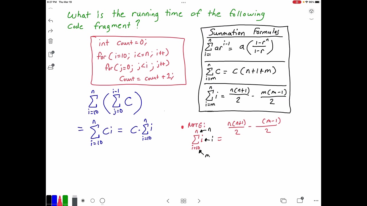 Summations Explained: Solving Nested Loops & Big‑O Runtime 