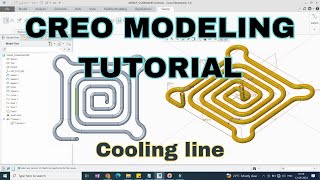 Creo tutorial | Cooling line with simple sweep and curve command | creo tutorial for beginner