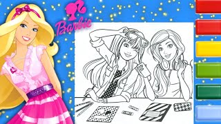 Barbie Coloring Video #51 | COLORING Barbie and Skipper coloring page