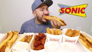 MUKBANG: SONIC CHILI CHEESE DOGS  HONEY BBQ WINGS