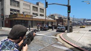 GTA V LSPD Shootout + 10 Star Wanted Level Escape(RDE 4.0)