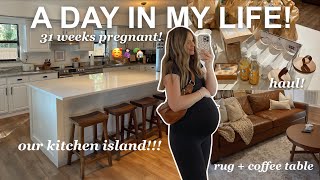 A *realistic* DAY IN MY LIFE! our kitchen island + more house updates, pregnant life, + more🏡🤰🏻🥰